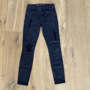Articles of Society distressed black skinny jeans